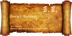 Bergl Botond névjegykártya